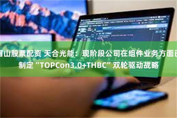 眉山股票配资 天合光能：现阶段公司在组件业务方面已制定“TOPCon3.0+THBC”双轮驱动战略