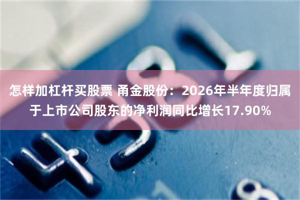 怎样加杠杆买股票 甬金股份：2026年半年度归属于上市公司股东的净利润同比增长17.90%