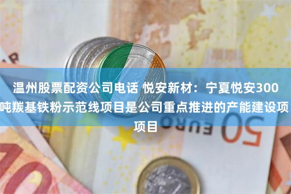温州股票配资公司电话 悦安新材：宁夏悦安3000吨羰基铁粉示范线项目是公司重点推进的产能建设项目
