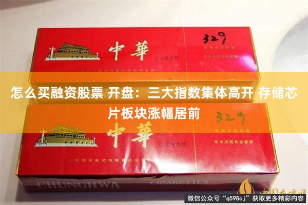怎么买融资股票 开盘:三大指数集体高开 存储芯片板块涨幅居前