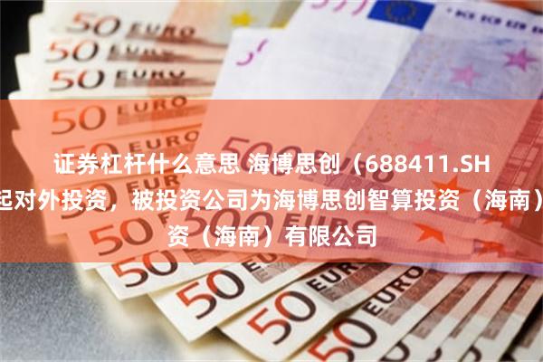 证券杠杆什么意思 海博思创（688411.SH）新增一起对外投资，被投资公司为海博思创智算投资（海南）有限公司