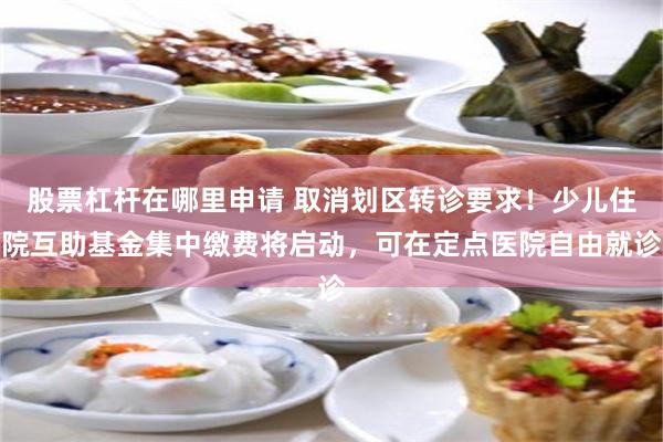 股票杠杆在哪里申请 取消划区转诊要求！少儿住院互助基金集中缴费将启动，可在定点医院自由就诊