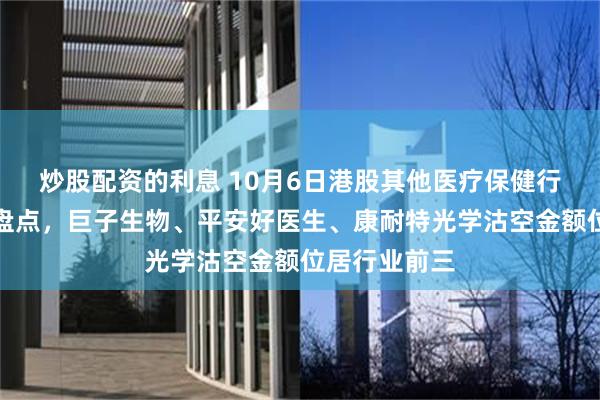 炒股配资的利息 10月6日港股其他医疗保健行业沽空数据盘点，巨子生物、平安好医生、康耐特光学沽空金额位居行业前三